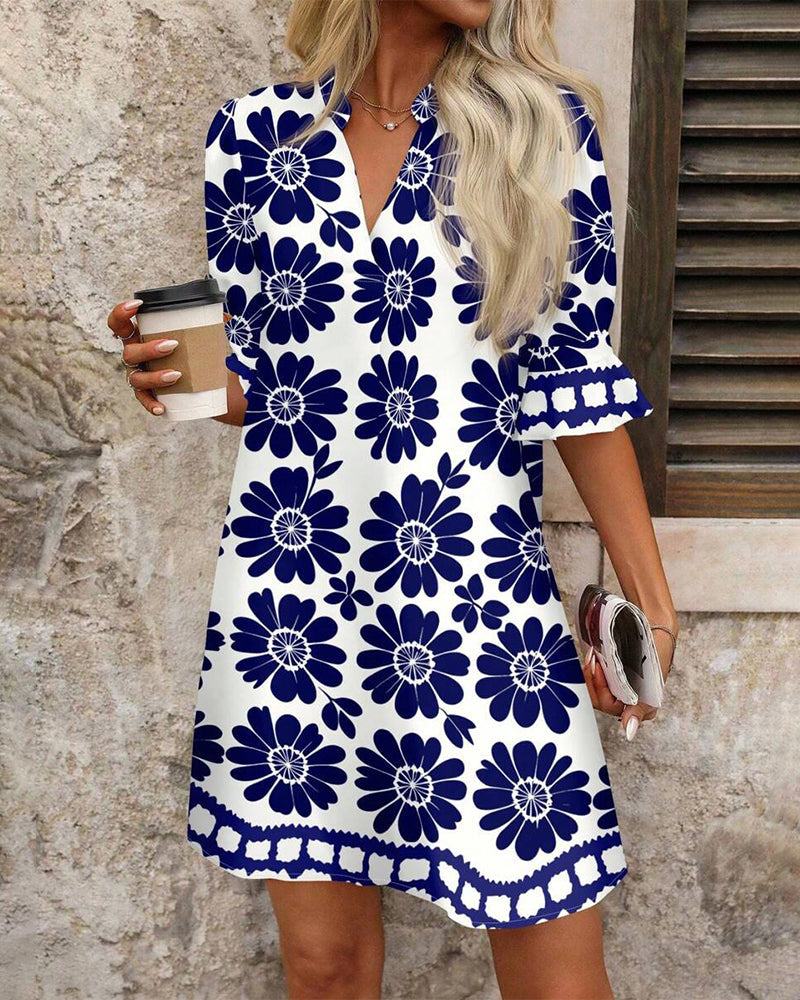 Elegantes Straight Kleid mit Blumenprint