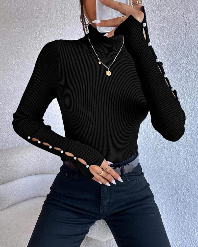Pullover modische Langarm-Unifarbe