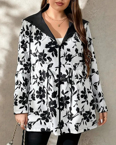 Mantel mit Kapuze beidseitig umkehrbar Trenchcoat