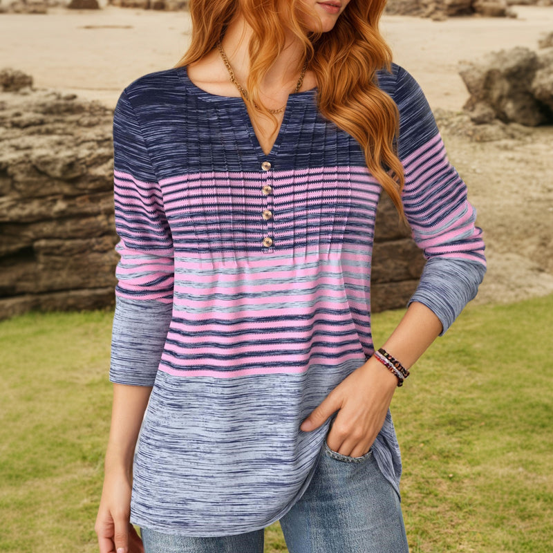 Blouse Color Block Striped