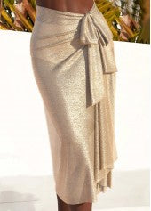 ROTITA Hot Stamping Bowknot Design Champagne Sarong