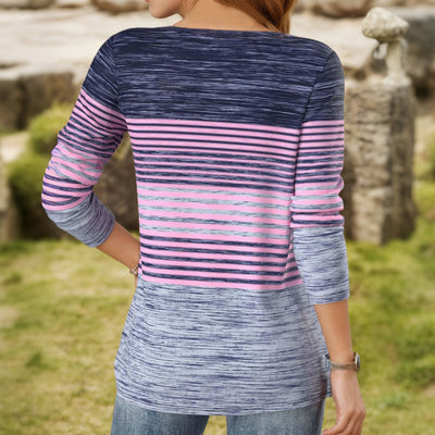 Blouse Color Block Striped
