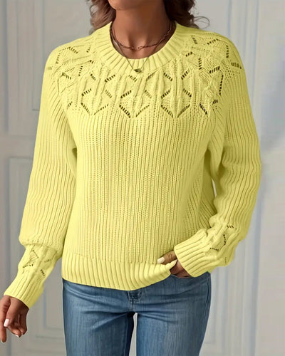 Pullover Rundhalslangarm Lochmuster