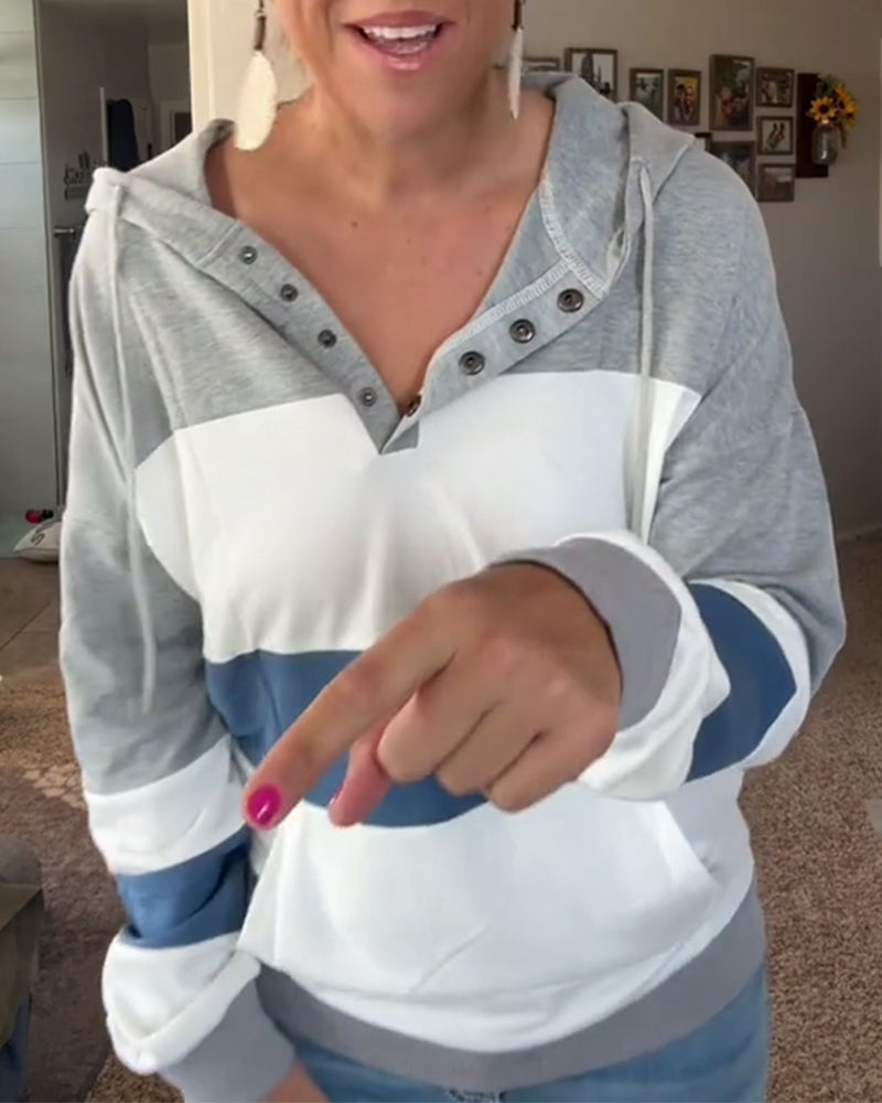 Sweatshirt lässig locker gestreift mit Kapuze