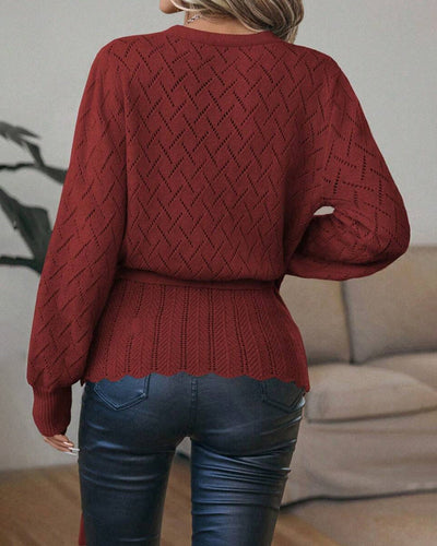 Pullover Sexy V-Ausschnitt Gestrickt