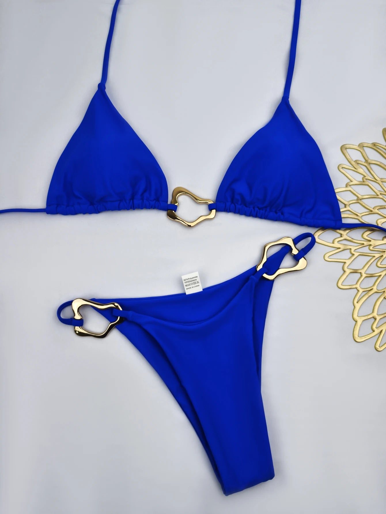 Bikini Solid Color Lace-up