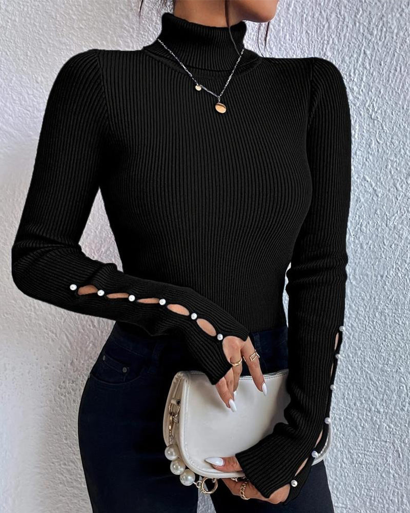 Pullover modische Langarm-Unifarbe
