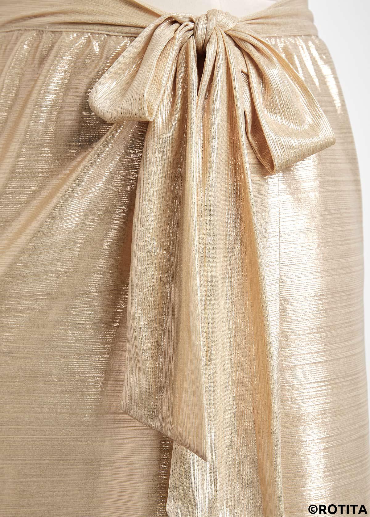 ROTITA Hot Stamping Bowknot Design Champagne Sarong